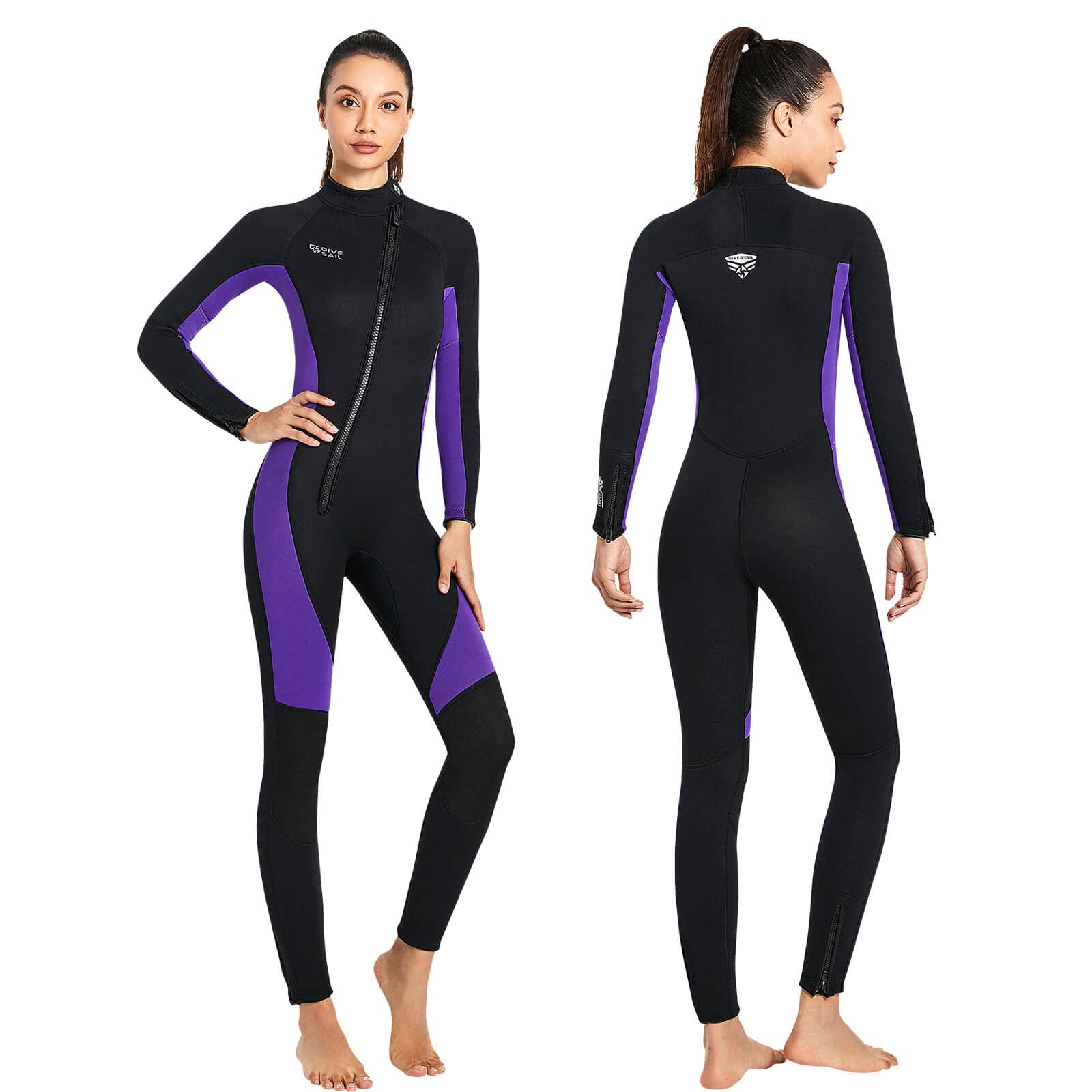 3mm Neoprenanzug Neopren Tauchanzüge Ganzkörper-Tauchanzüge, Frontreißverschluss Langarm Stretch Tauchhaut zum Schwimmen Schnorcheln Tauchen Surfen Wassersport