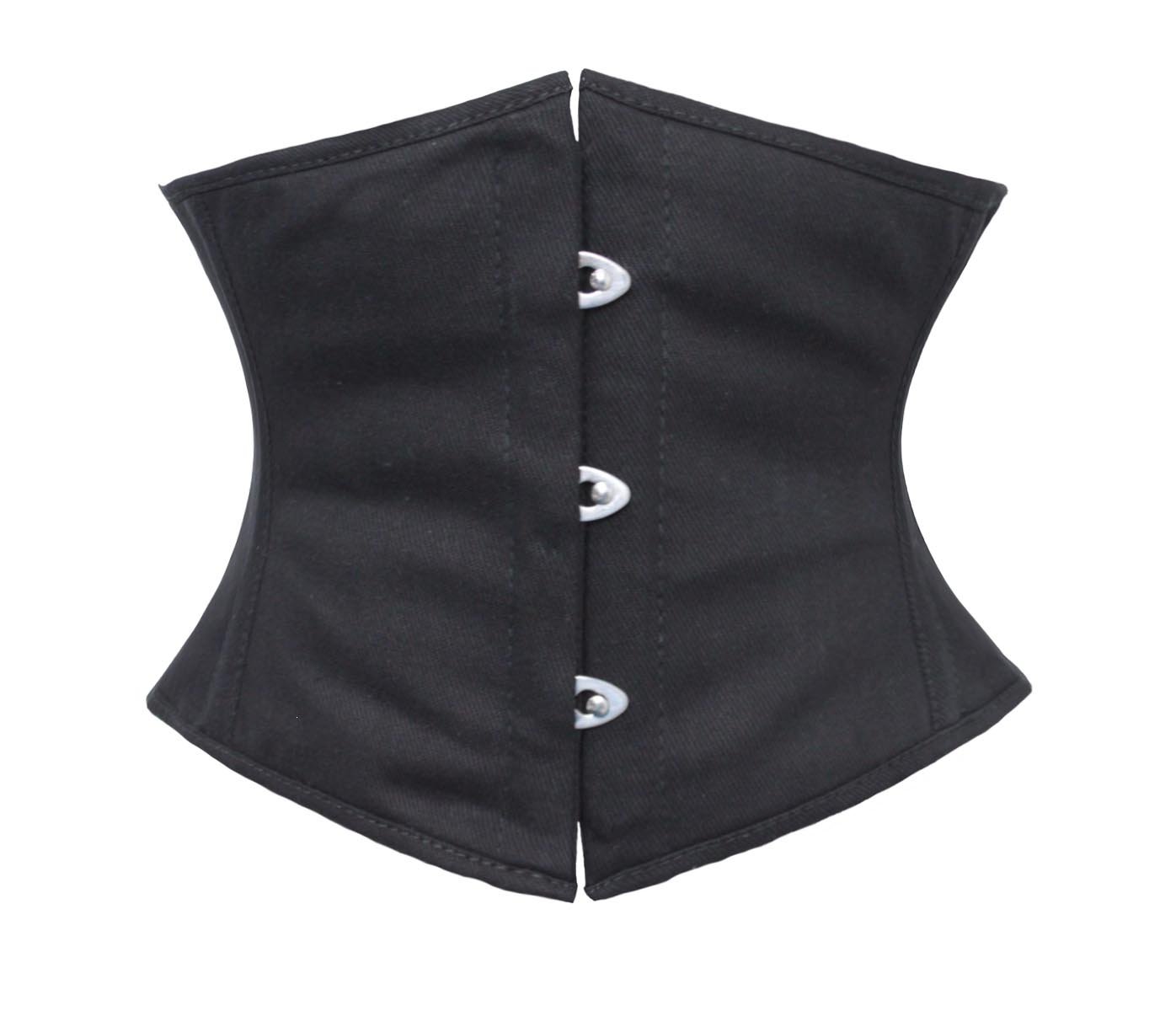 luvsecretlingerie 18 Double Steel Boned Waist Cincher Tight Lacing Cotton Underbust Shaper Waspie Mini Corset 8079-TC