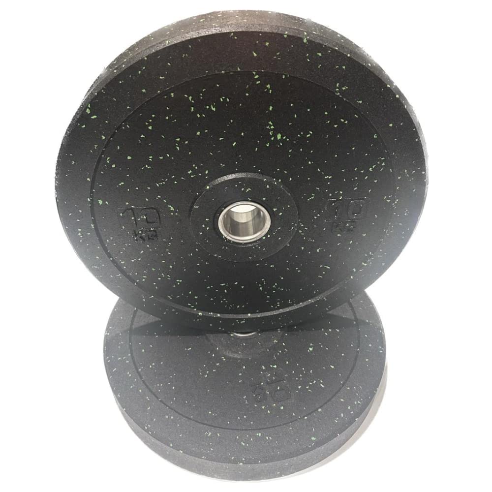 Hi-Temp Rubber Bumper Weight Plates Coloured Fleck Gym 2" Olympic Weight Plates 5kg Weights, 10kg Weights, Perfect For Home Workouts And Crossfit Training.