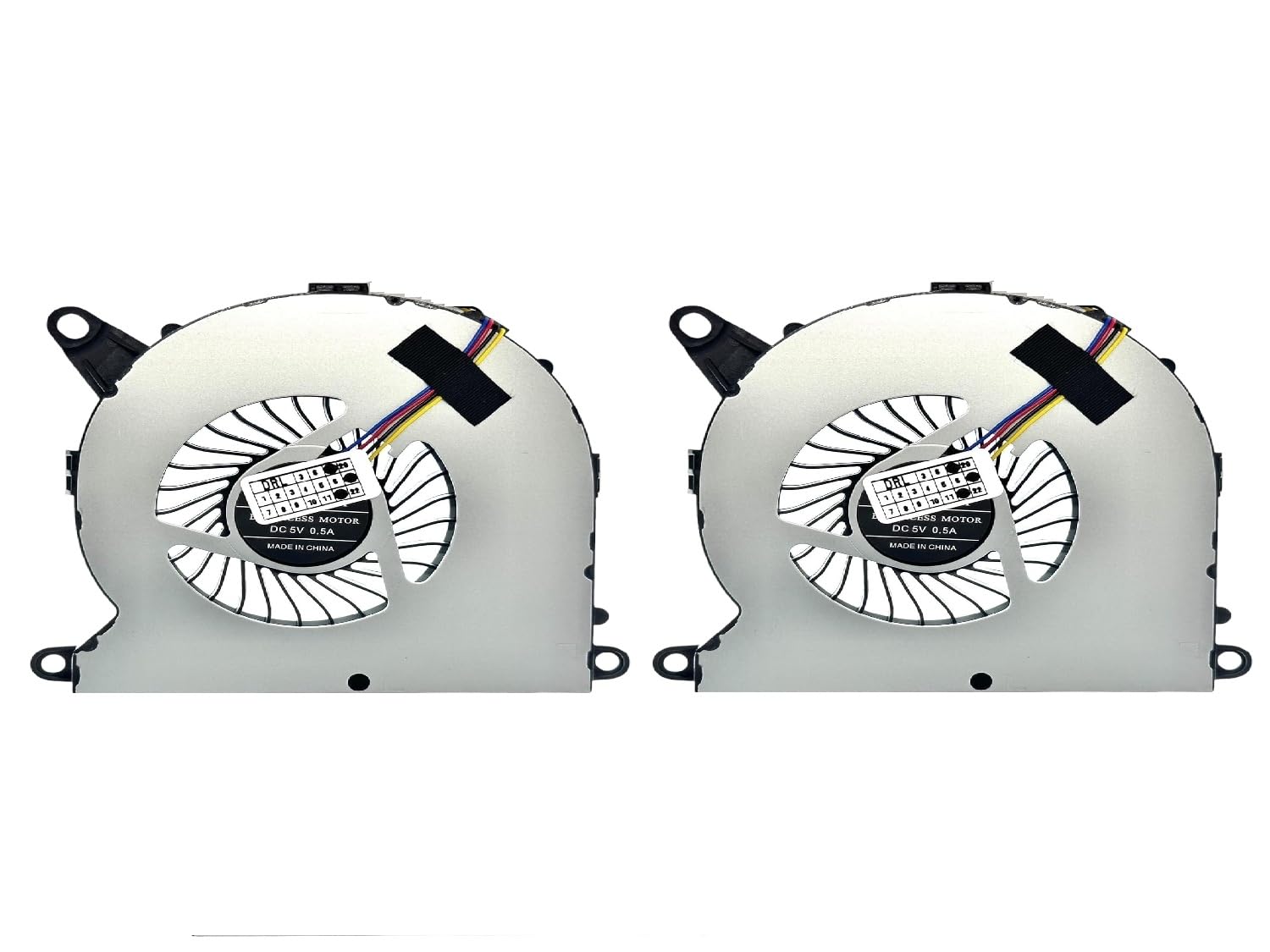 Set of 2x Cooling Fans compatible with Intel NUC8, NUC8i7BEH, NUC8i3BEH, NUC8i5BEH, PN: BSC0805HA-00, BAZB0808R5H DC 5V 0.5A