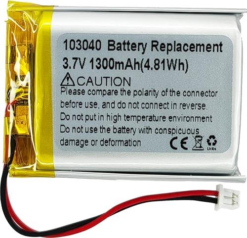 HXJNLDC DC 3.7V1300mAh 103040 Batería recargable de polímero de litio, adecuada para productos electrónicos de bricolaje 3.7-5V con reemplazo de