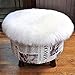 Softlife Round Faux Fur Sheepskin Rug Chair Cover Seat Cushion Pad Soft Area Rugs for Bedroom Living Girls Room Sofa Home Decor Carpet (1.2ft x 1.2ft, White)