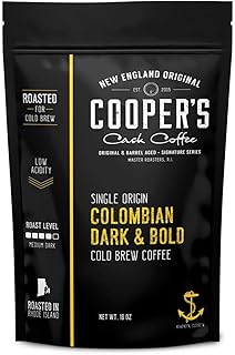 Colombian Dark Roast, Single Origin, Gourmet Organic Cold Brew Coffee Beans, Smooth Taste of Cocoa with Light Fruited Flavors, Whole Bean, 1 lb Coffee Bag
