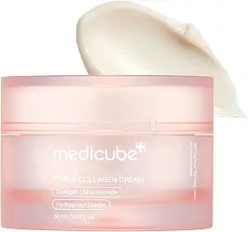 medicube Creme De Colágeno Triplo - Hidratante E Firmador Com Ácido Hialurônico, Elastina Premium, Manteiga Karité, Cuidado Antirrugas Aumenta A Elasticidade, Coreano Para Pele, 1,69 Oz