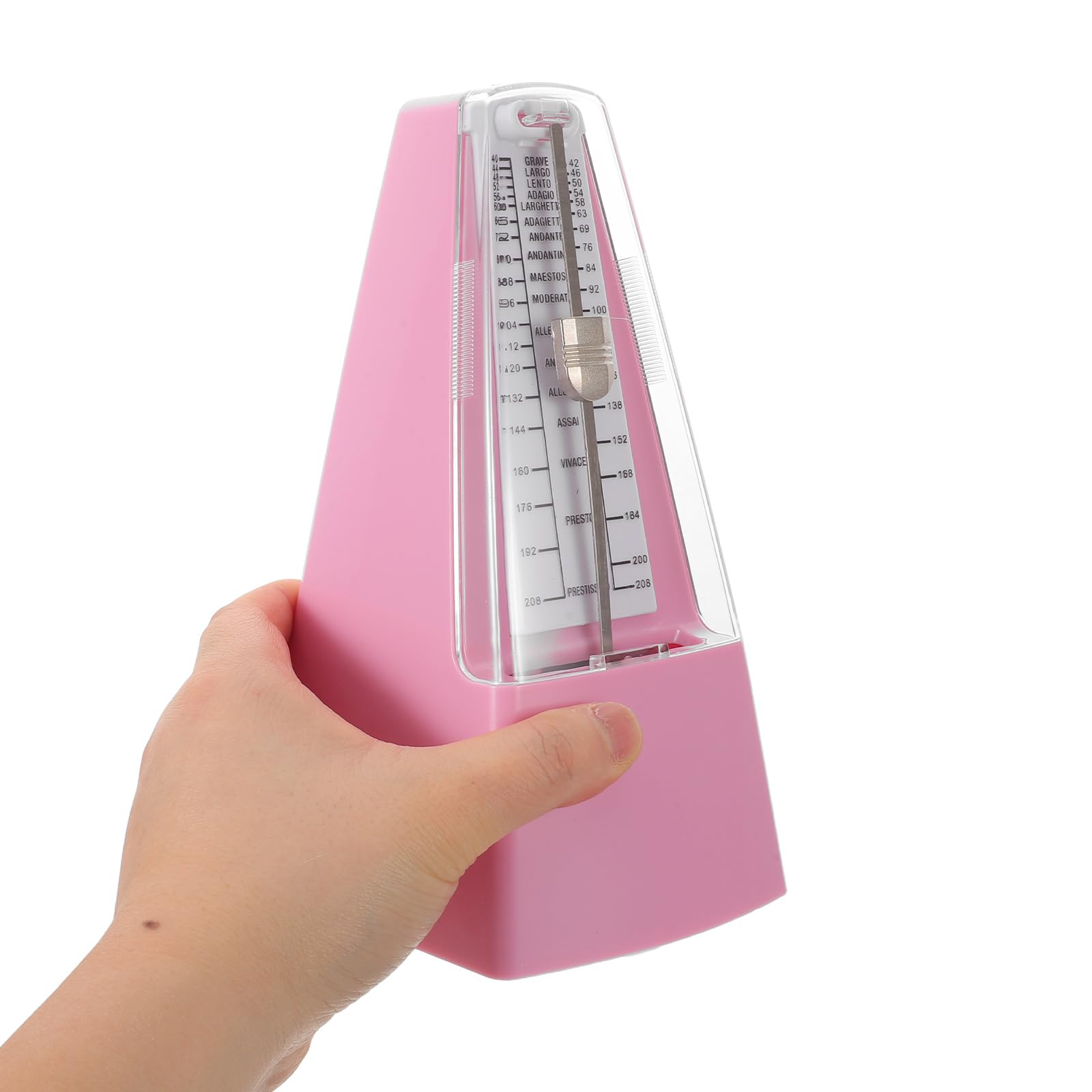 Metronomo Meccanico di Precisione per Esami Pianoforte Rosa | Compatibile Chitarra e Batteria, per Studenti e Musicisti Avanzati, Portatile, Metallo e Plastico