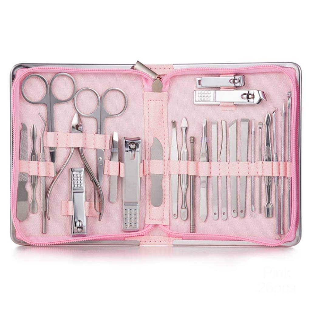 26 Pcs Professional Nail Clippers Manicure Set Stainless Steel Nail Cutter Scissor Cuticle Nipper Nail Tools Set Black-JoJos