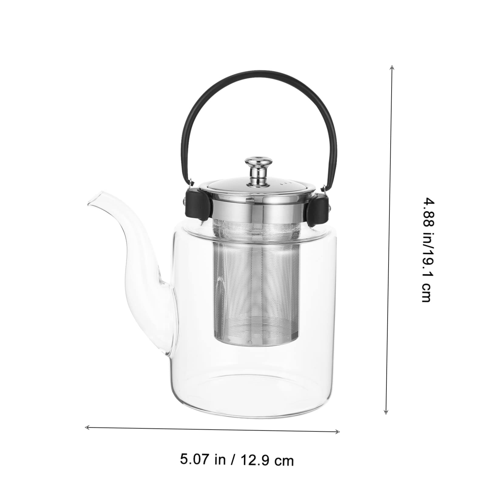 Alipis Tetera de Vidrio Transparente Resistente al Calor Tetera de Gran Capacidad Hogar de Vidrio Accesorio de Té para Infusiones la Cocina