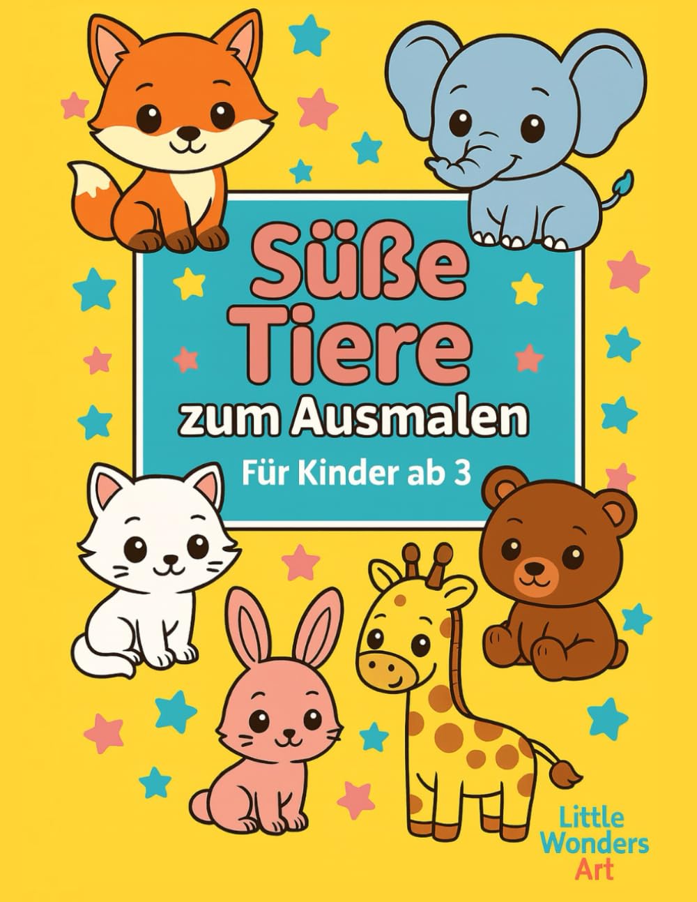 Süße Tiere zum Ausmalen: 50 niedliche Ausmalbilder für Kinder ab 3 Jahren