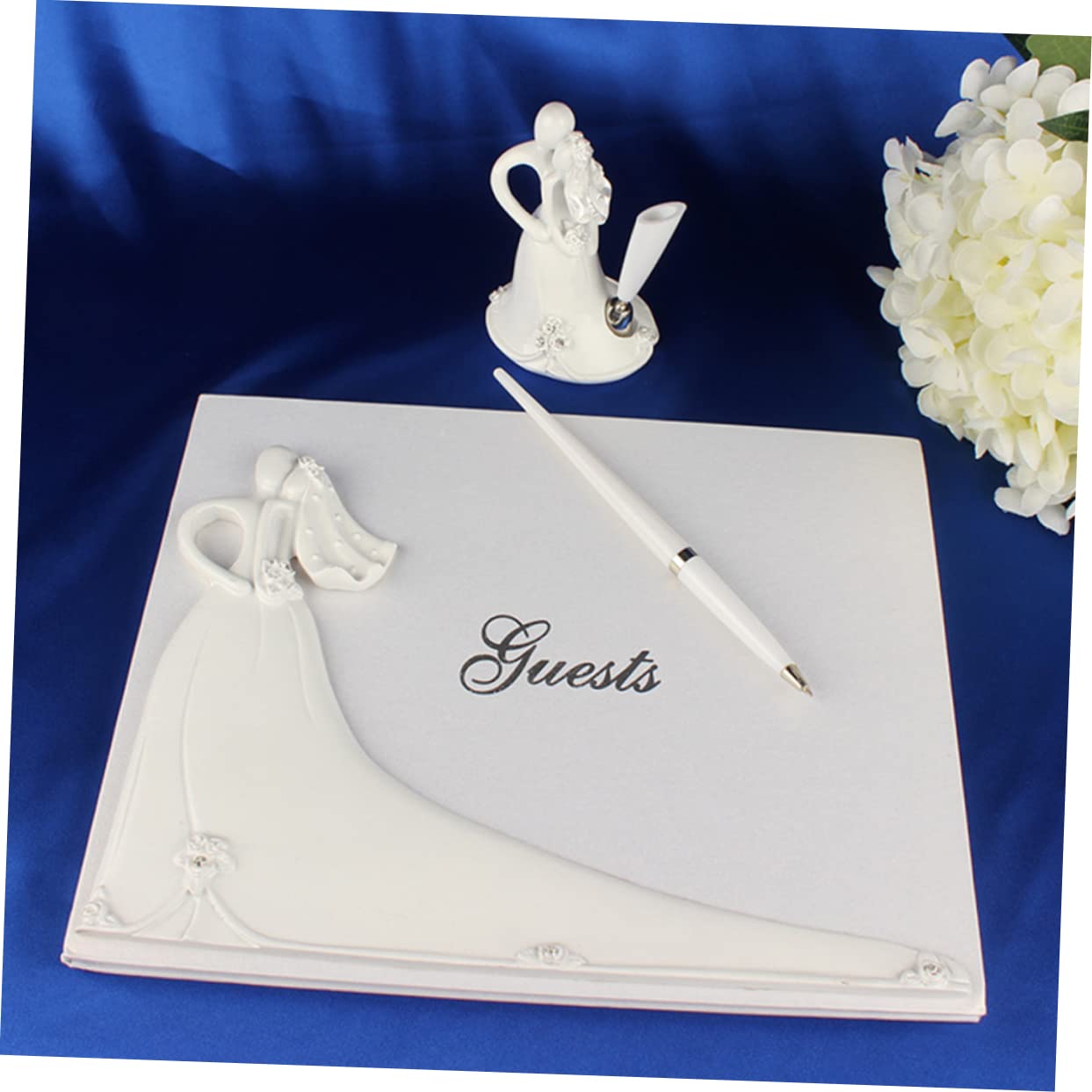 PRETYZOOM Vintage Gästebuch für Hochzeit aus Papier in Weiß Romantisches Hochzeitsbuch als Besonderes Geschenk zur Verlobungs und Jubiläumsfeier