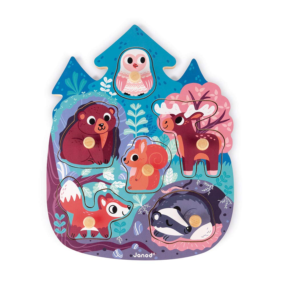 happy forest Amazon.com: Janod Happy Forest Wood Peg Puzzle - 6 Pieces - Ages