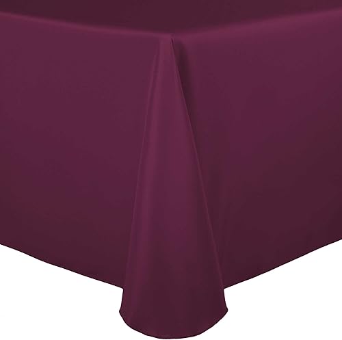 ULTIMATE TEXTILE Mantel ovalado de lino de poliéster de 60 x 84 pulgadas, color magenta