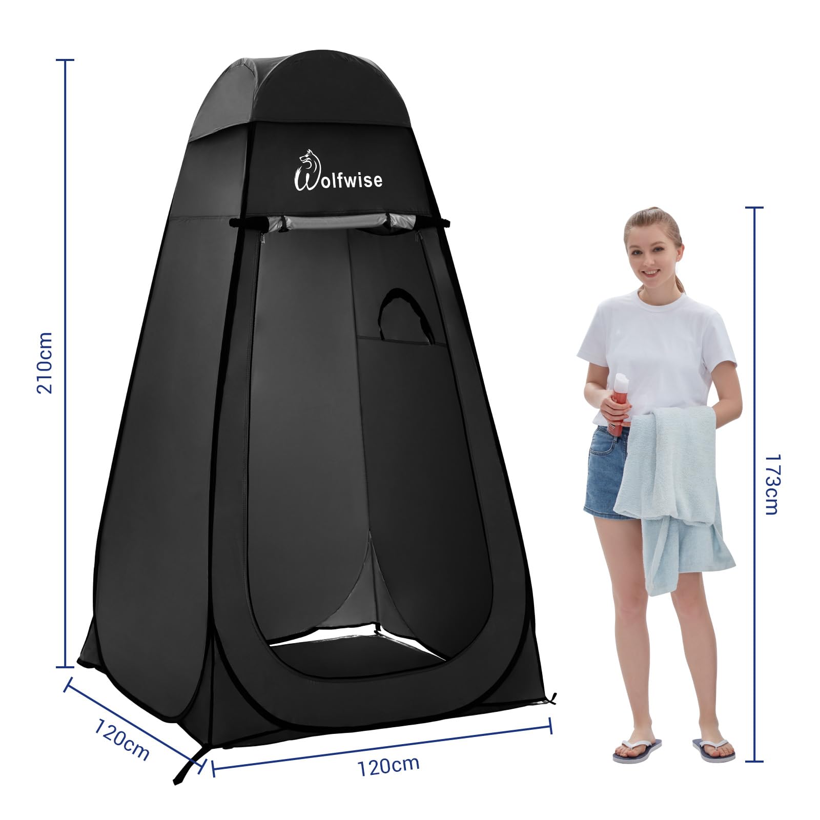 WolfWise Tente de Douche Pop Up Toilette Changement Camping Abri de Plein Air Vestiaire Extérieure Intérieure Portable