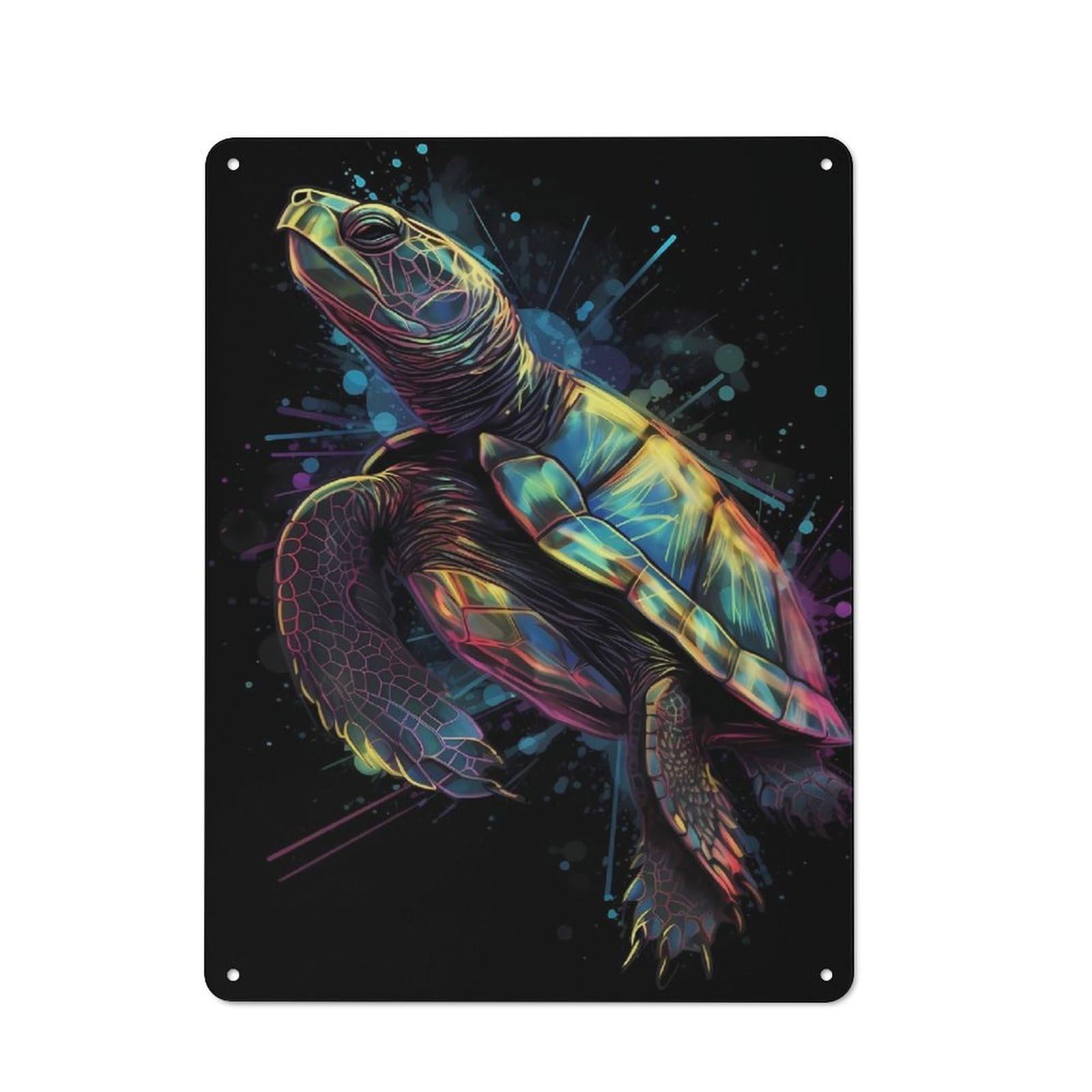 Junmoney Turtle Chimerical Vintage Metal Sign 40X30cm, Nostalgic Pub Wall Decor For Pub, Home Bar, Shed Or Man Cave