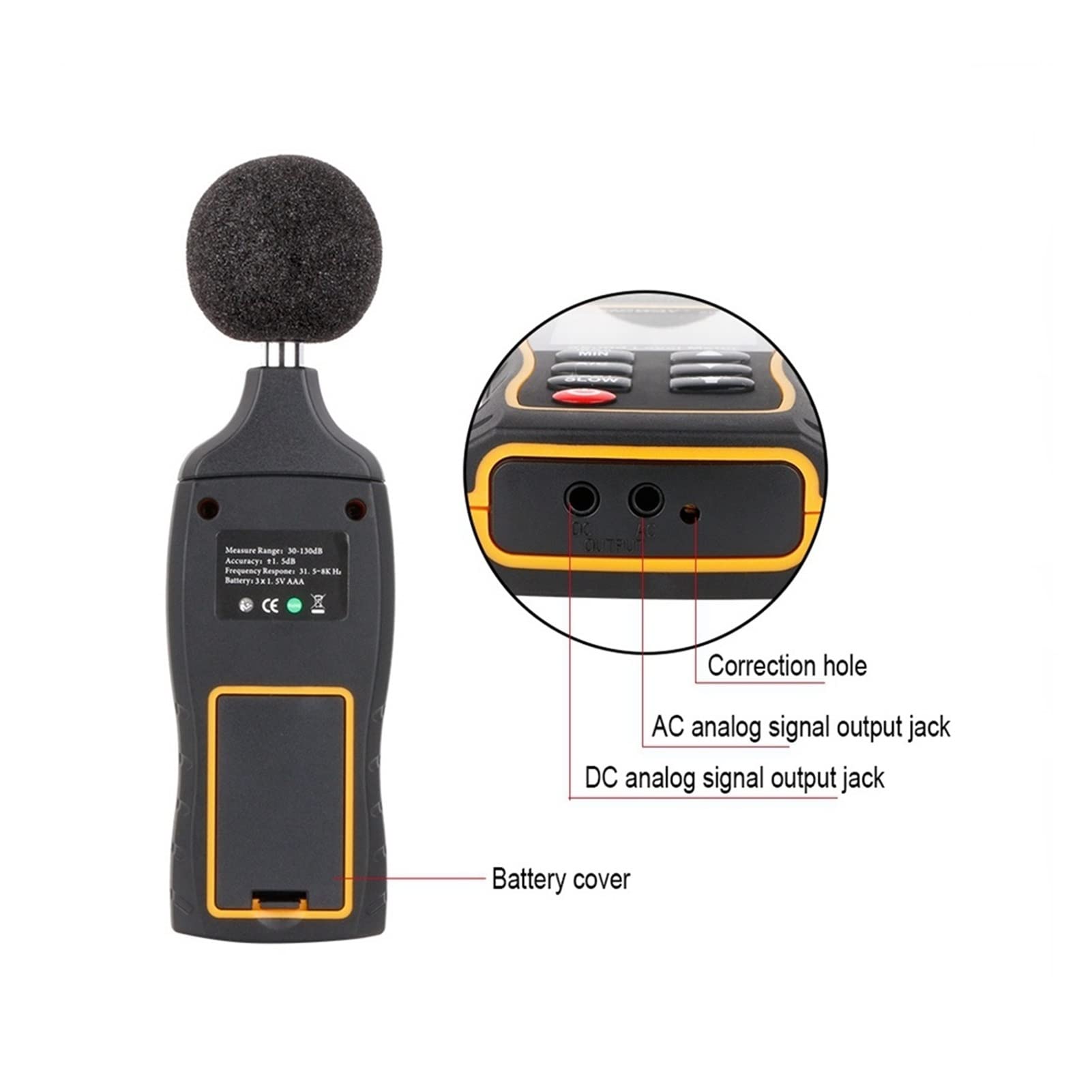 Mierniki poziomu dźwięku, Mierniki poziomu dźwięku cyfrowe ręczne miernik miernika db 30~130dB decybele mini minier