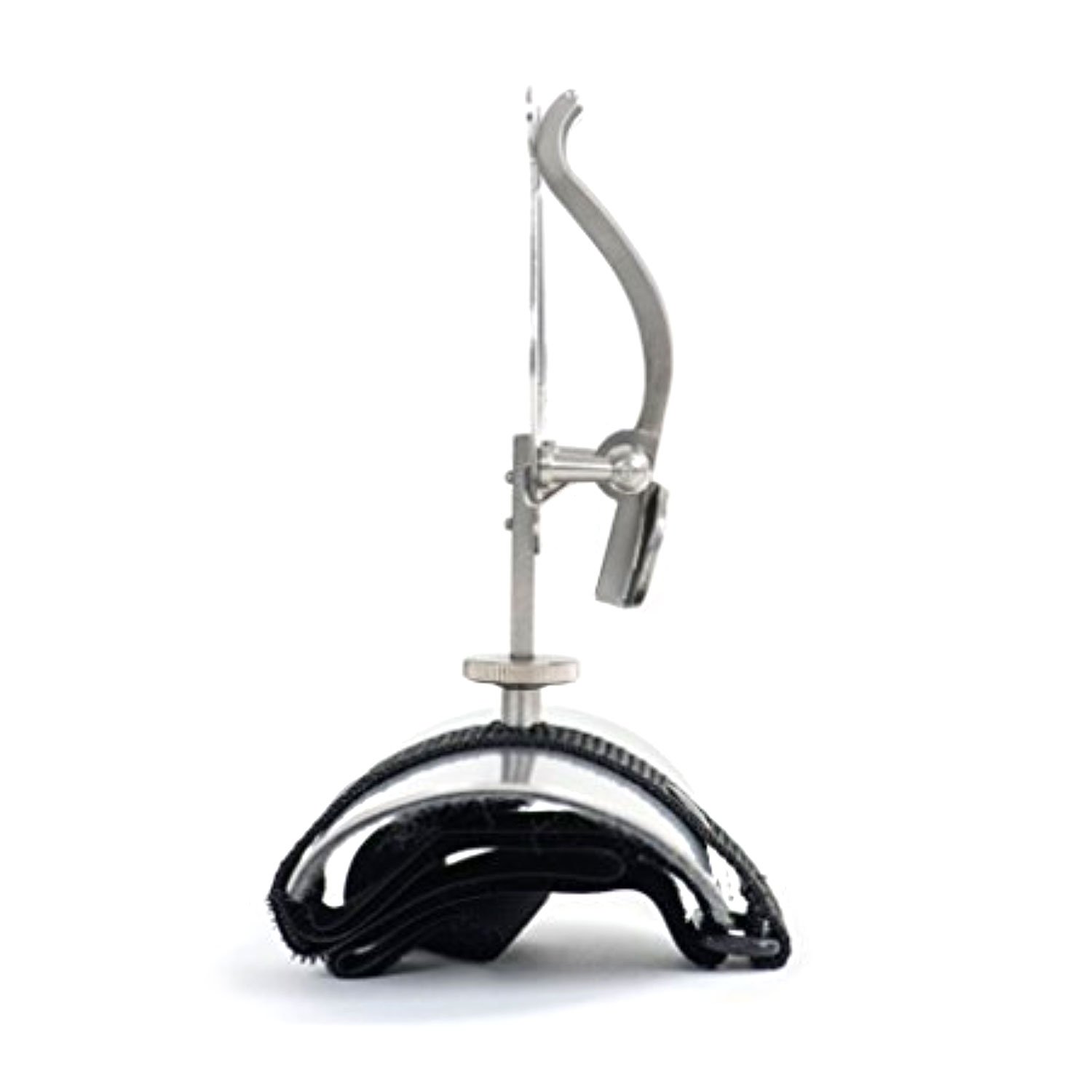 Riedl Marschgabe für Querflöte mit Platte/Halter aus Aluminium / Klettverschluss (Riedel, Ständer, Notenhalter, Lyre) - vernickelt, mit großer Lyra