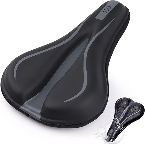 Simpeak Funda de asiento de bicicleta de montaña, cómodo cojín de asiento de bicicleta de carretera, PU impermeable, todo incluido, funda de asiento