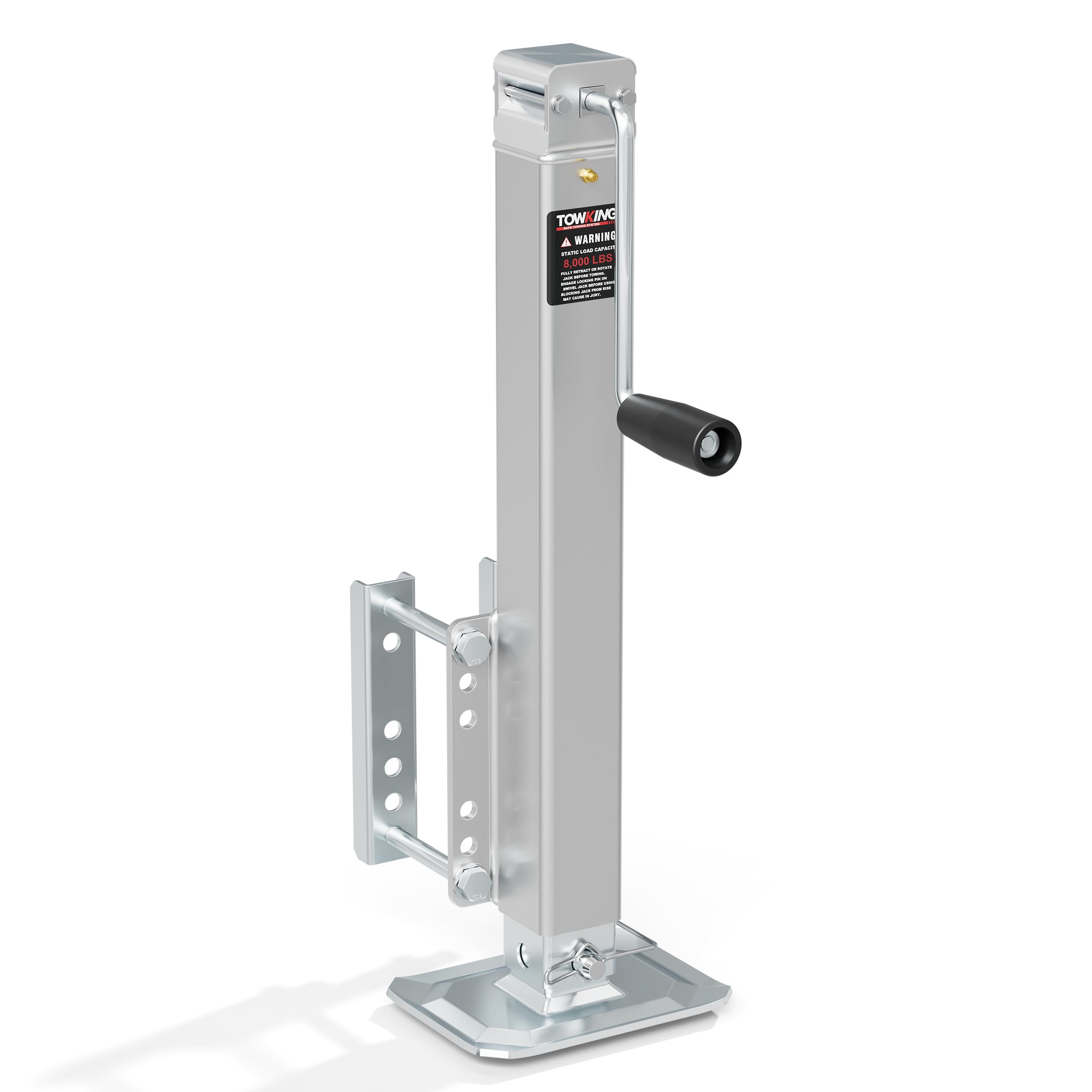 8000LBS Square Trailer Jack, 15" Lift, Heavy Duty Swivel Jack