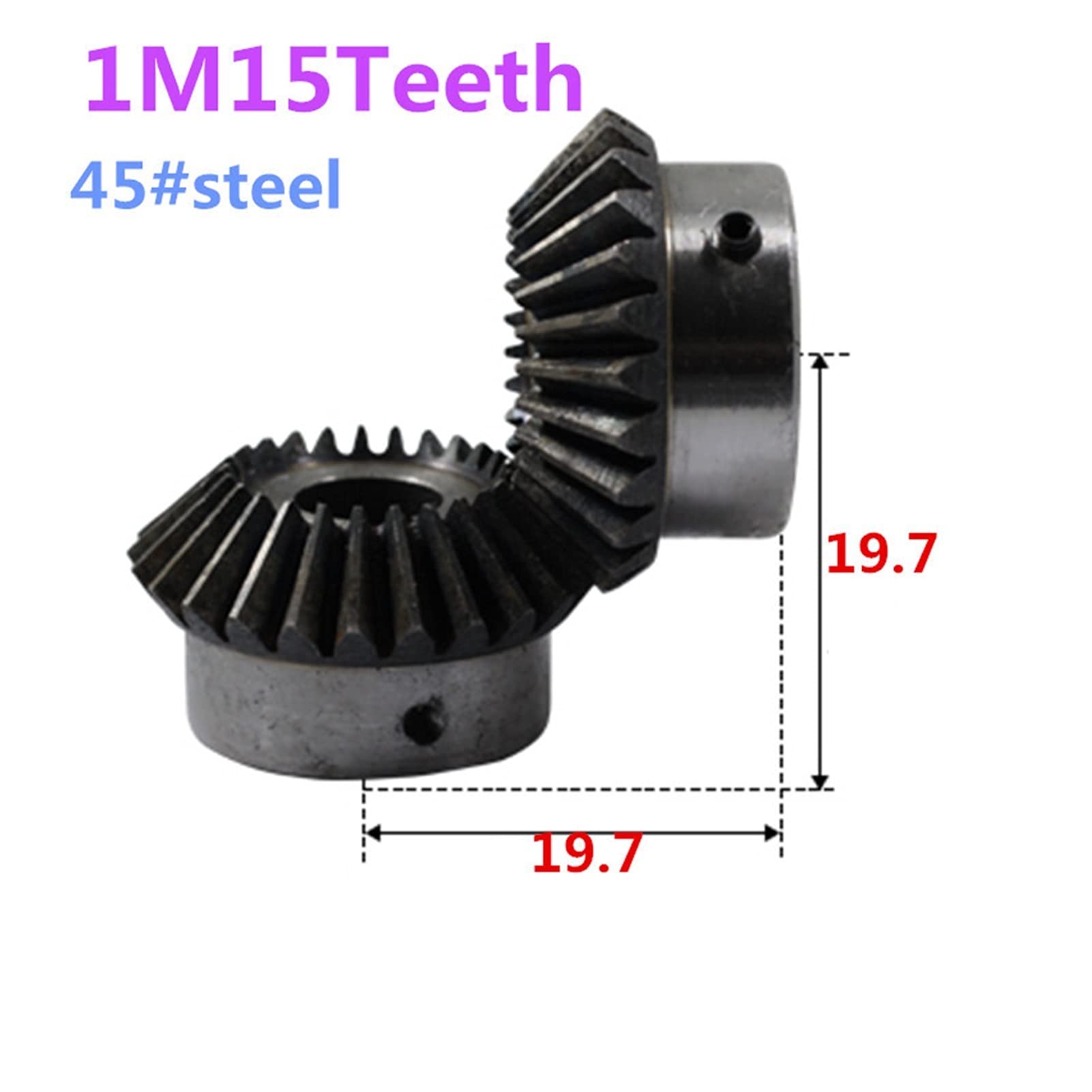 Industrie Geavel Gear 1m 15eeth Hole intérieur 6mm Pinion 90 degrés Engrenages d'angle de Maillage de Maillage M5 (Hole Diameter : 6mm, Number of Teeth : 15 Teeth)