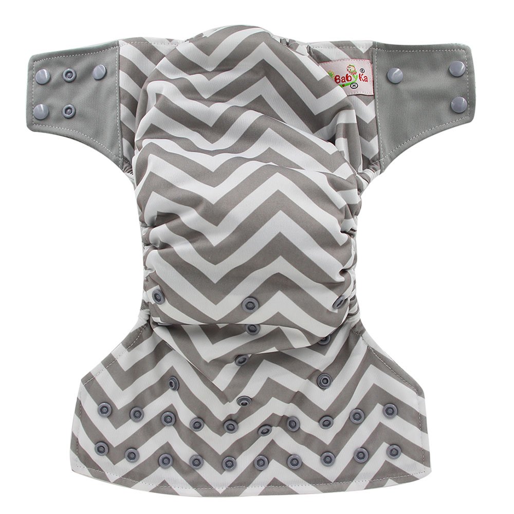 ベビーナッピーポケットバンブーチャコールクロスAIOおむつ Ohbabyka aio13 によるインサートダブルガセットで縫い付け Baby