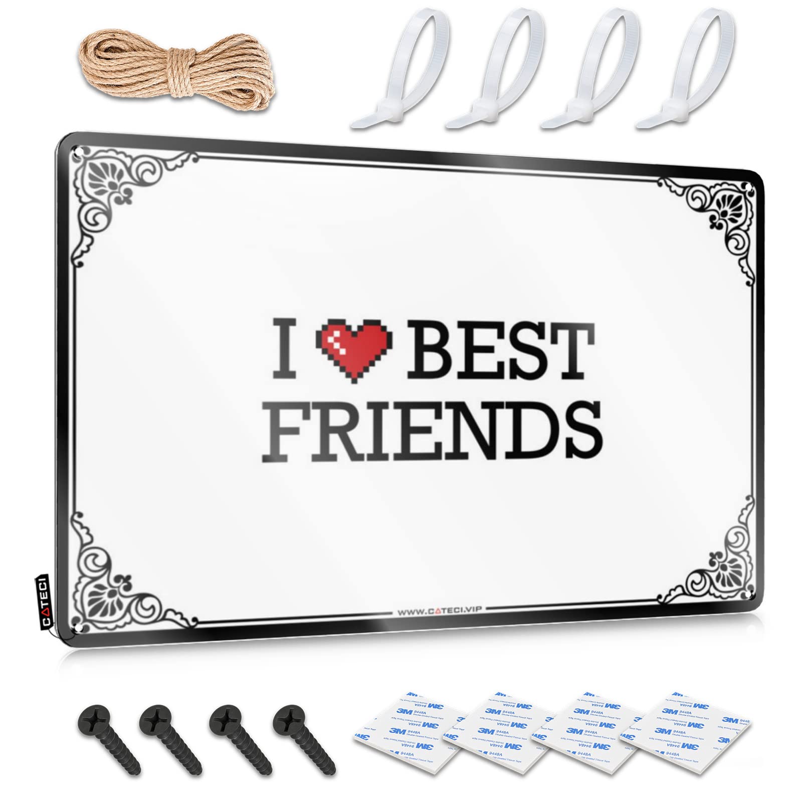 Funny Sign Accessory Colorful I Love Best Friends For Campers - Decor For Man Cave Customizable(20X30CM)