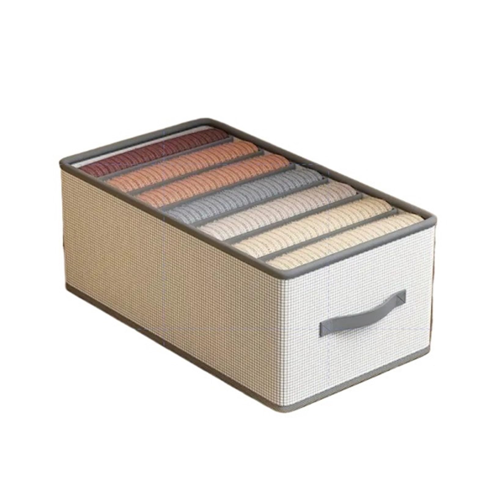 EWUHYFP Storage Boxes Foldable Fabric Drawer Organizers With Handles - Multi-Compartment Storage Box For Clothes, Pants, Bedding, Closet(7 grids)