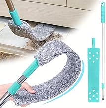 Microfiber Flexible Gap Cleaning Mop with Long Handle – Bendable Dust Brush for Under Bed, Sofa, High Ceilings & Furniture – Retractable Washable Duster with Adjustable Extension Pole