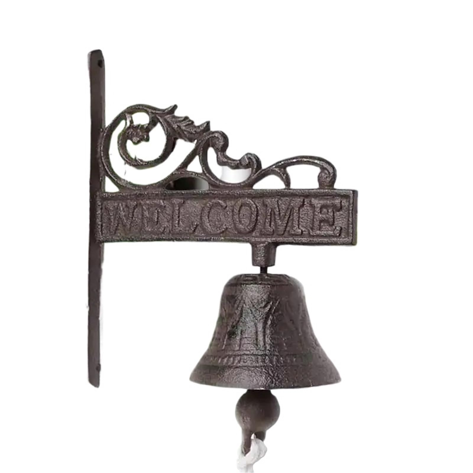 Wind Chimes For Garden Retro Door Bell Garden Rustic Vintage Large Cast Iron Wall Mounted Metal For Farm House Outside(Style 01)