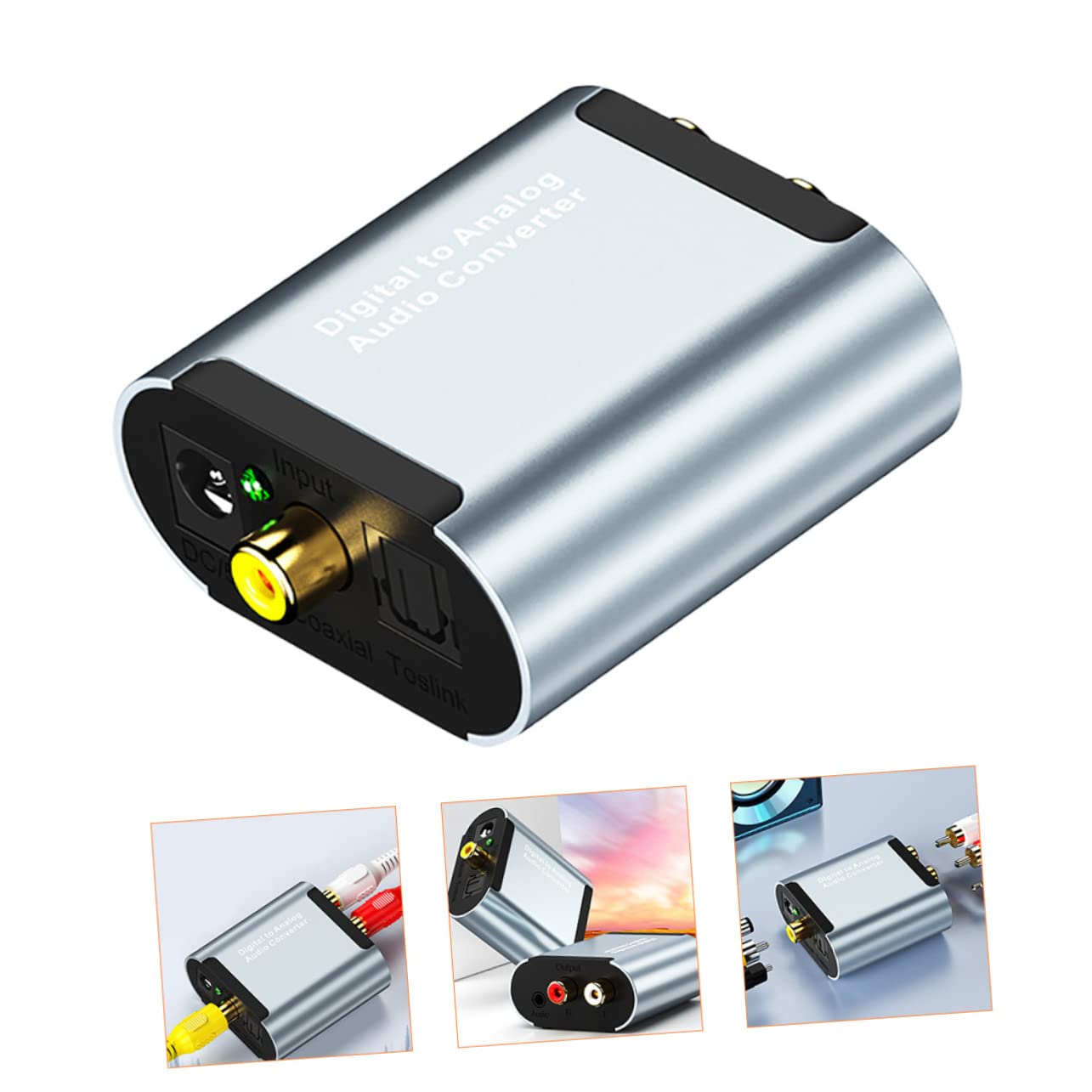 Convertitore Audio Digitale-analogico Lega di Alluminio in Fibra Ottica, e Coassiale Uscita 2x, e Jack 3,5mm, senza Rumore, 32-96 Khz
