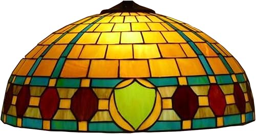 Miniatura 11 de Reemplazo de pantalla de lámpara de 20 pulgadas, solo lámpara de vitral Tiffany, diseño floral, rojo, verde, rosa, azul, amarillo, apto para lámpara