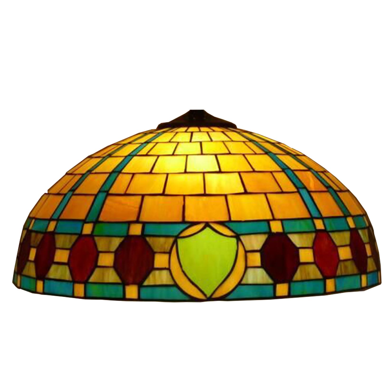SaryEdge 20 Inch Lamp Shade Replacement, Only Tiffany Stained Glass Lamp Chimney, Floral Design, Red Green Pink Blue Yellow Fit for Table Lamp, Pendant Light, Floor Lamp,Pyramid，Pyrami，Pyramid