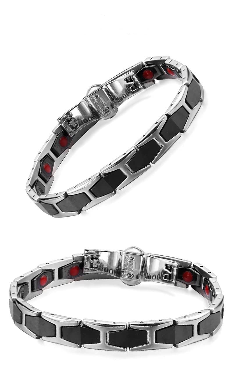 AC&LMen's Pain Relief Titanium Steel Magnetic Bracelets, Gold/Silver