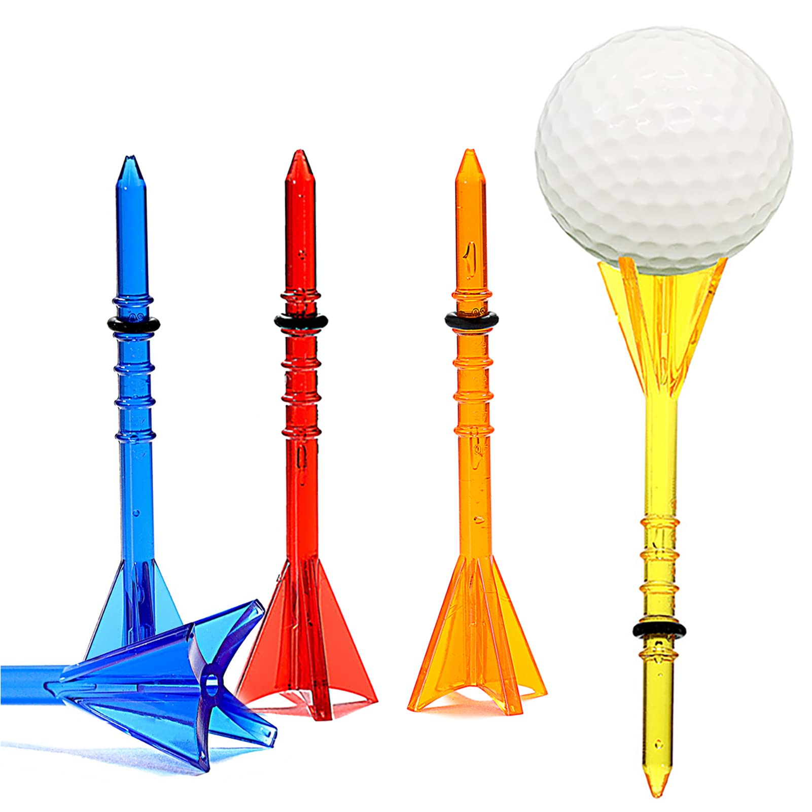 GeeorzoGolf Tees, 3 1/4 Multiple Colors Golfing Tees, Pack of 20 Upgraded Version, Adjustable Durable Long Golf Tee Plastic