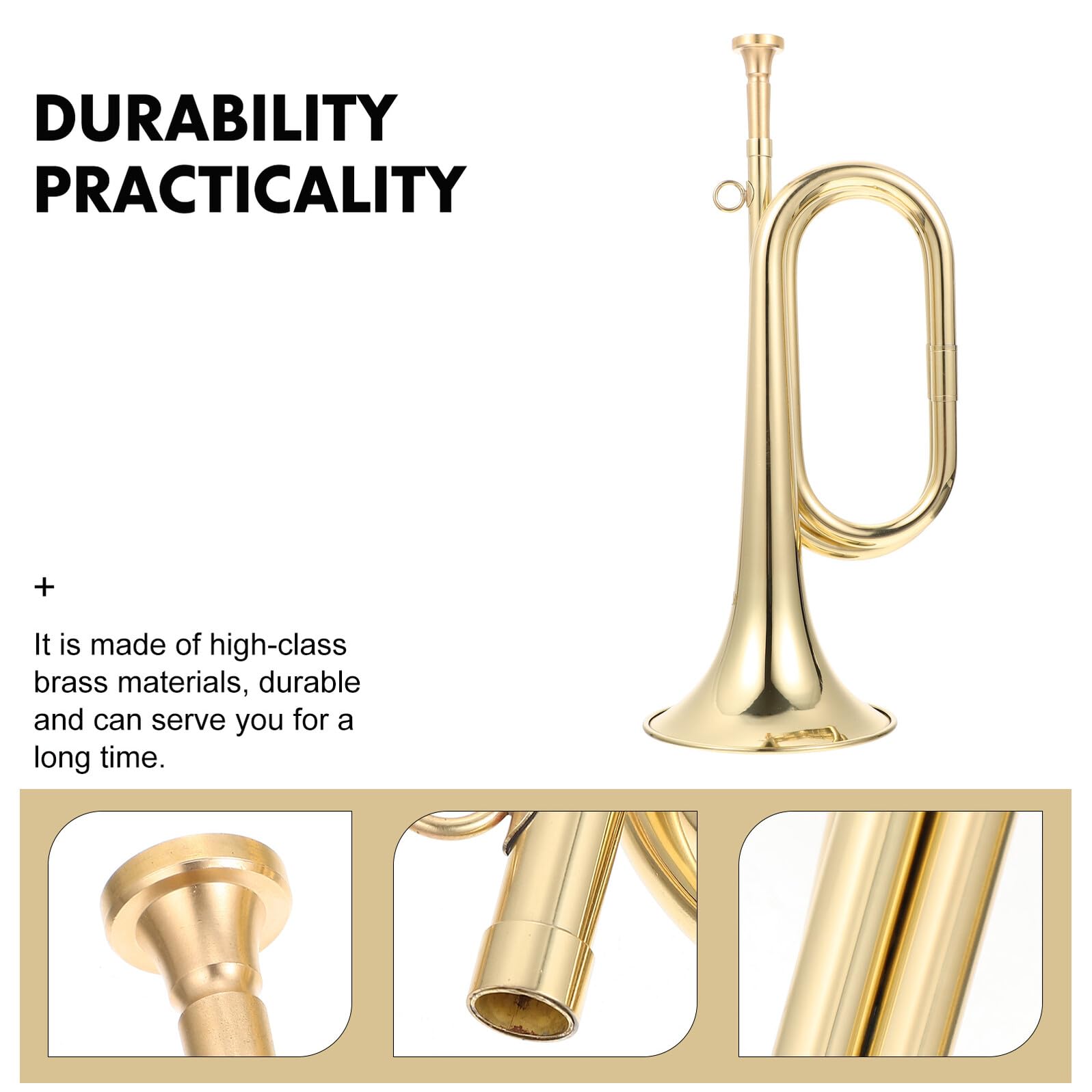 Tromba D'ottone Dorata Professionale per Banda Scolastica e Orchestra Militare, Strumento a Fiato Leggero e Facile da Suonare, Adatta a Principianti e Studenti Custodia Inclusa