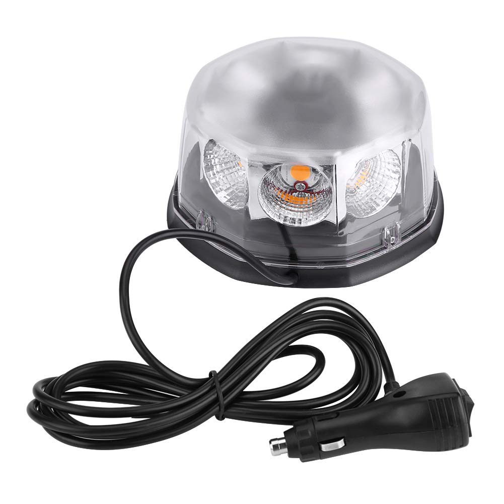 Jaśniejsze światło ostrzegawcze na dach samochodu, 8 diod LED, 40 W, awaryjne migające światło stroboskopowe, 10 trybów, uchwyt magnetyczny, IP65 do wozu strażackiego (bursztynowy)