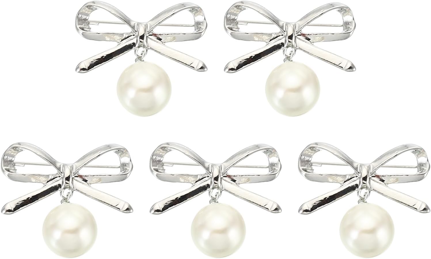 PATIKIL Artificial Brooch Pins, 5Pcs Fashion Brooch Safety Pins Clips for Women Sweater Shawl Dress Clothing Decoration Accessories, Silver Silver Tone PATIKIL Artificial Brooch Pins, 5Pcs Fashion Brooch Safety Pins Clips for Women Sweater Shawl Dress Clothing Decoration Accessories, Silver Silver Tone