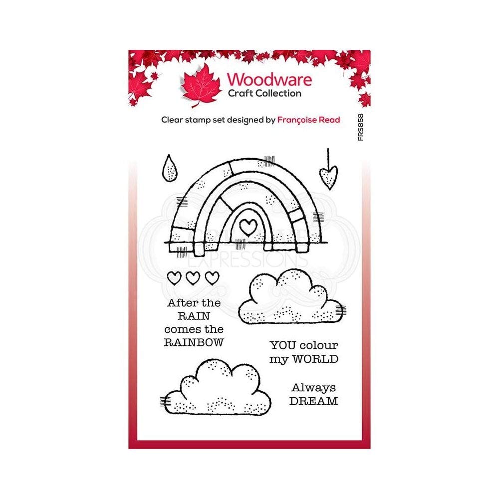 Woodware Transparent Francoise Collection-Clear Stamp-Rainbow World, A6