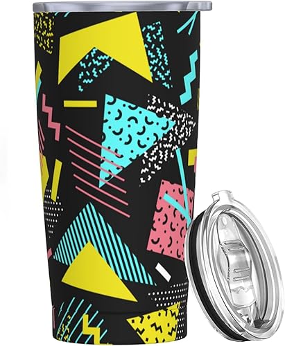 Vaso de acero inoxidable de 20 onzas con tapa de los años 80 y 90, taza de café de viaje aislada, regalos de cumpleaños y Navidad para mujeres y disponible en Yaxa Peru