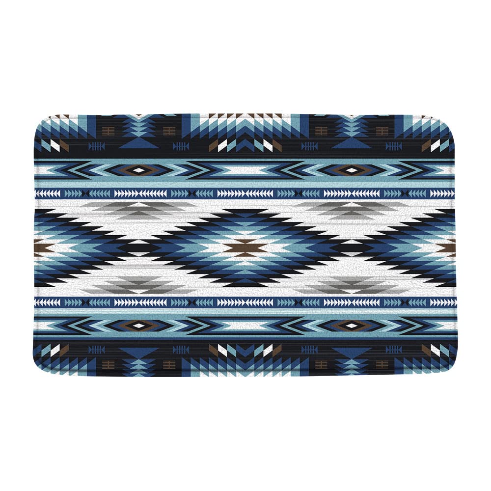 Amazon | Aztec バスマット ヴィンテージ ブルー ネイティブ