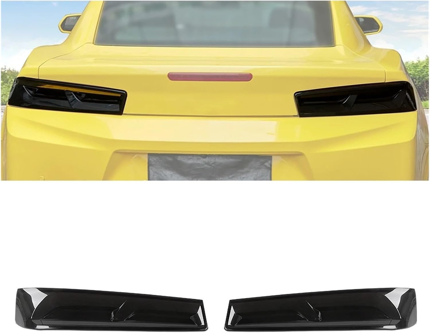 Smoky Black Rear Tail Light Lamp Taillight Decoration Cover Compatible With Chevrolet Camaro 2016 2017 2018 Car Exterior Accessories