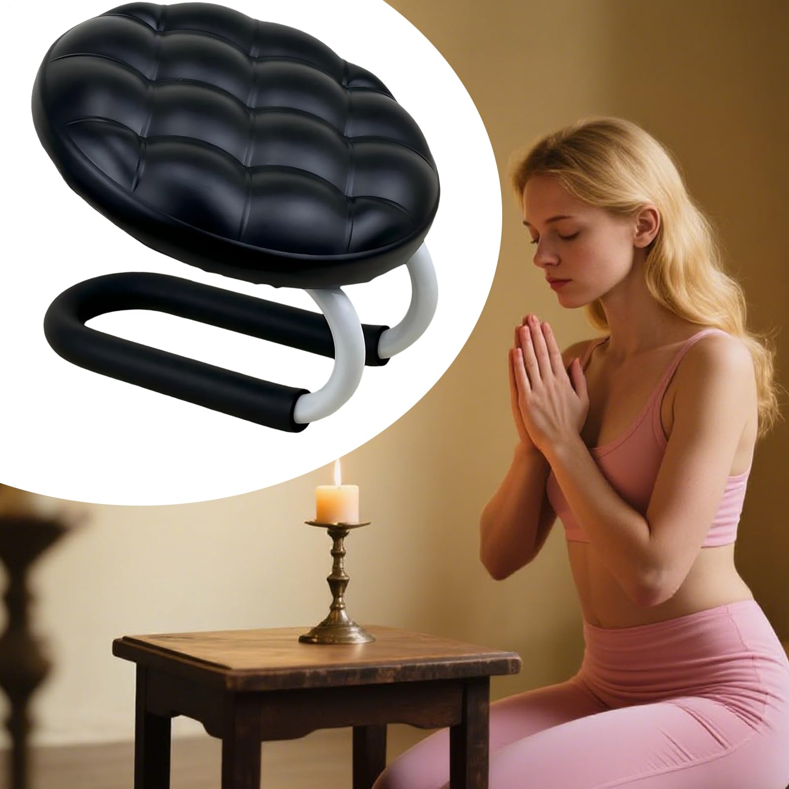 Sedia Meditazione Per Pavimento Sgabello Imbottito Portatile Confortevole | Sgabello Giapponese Da Meditazione Inginocchiatoio Per Adulti Donne Principianti Anziani Casa Yoga Relax Zen Mindfulness