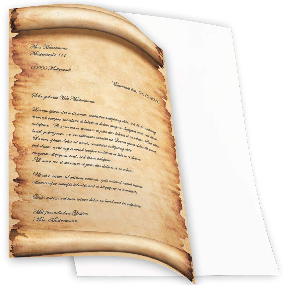 Pergamena Carta da Lettera Decorata A4 20 Fogli
