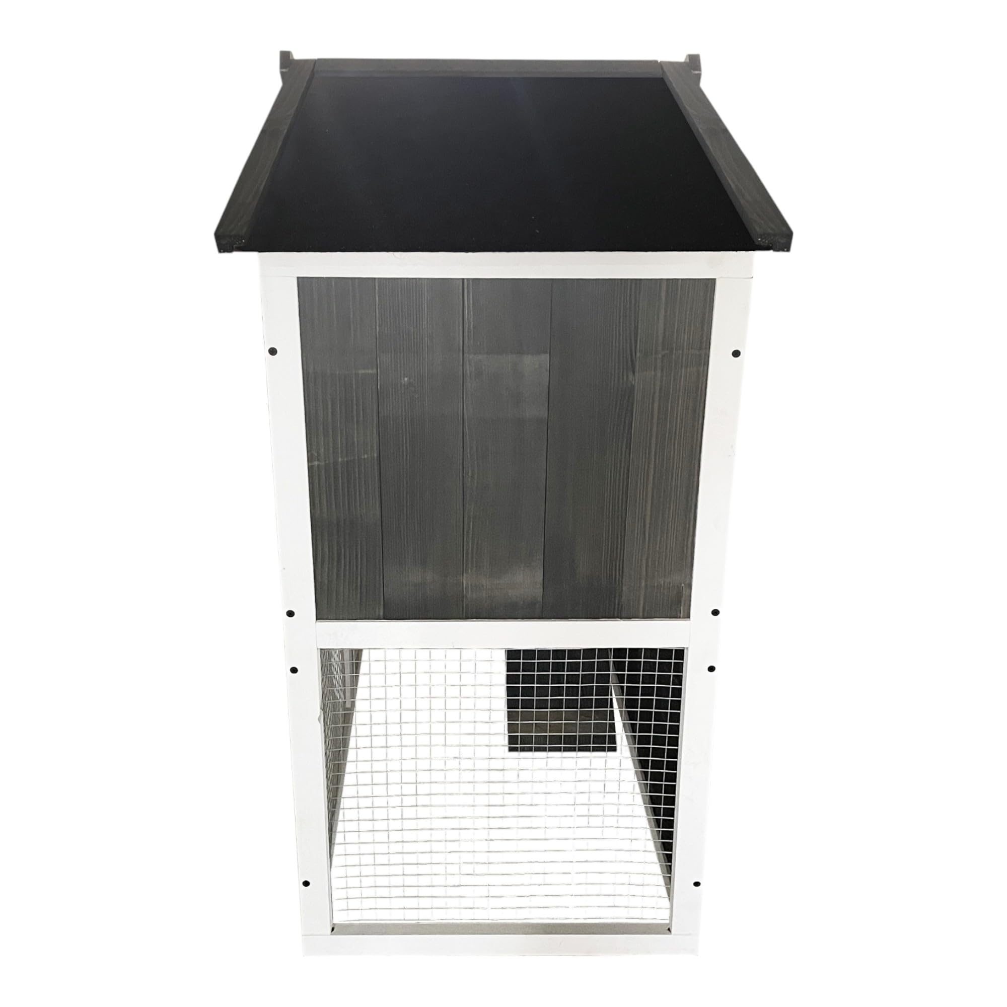 Conigliera da Esterno 94x46x96 cm – Casetta in Legno per Conigli e Cavie, Gabbia con Tetto in Asfalto, Facile da Pulire, Resistente alle Intemperie per Tutte le Stagioni (Grigio)