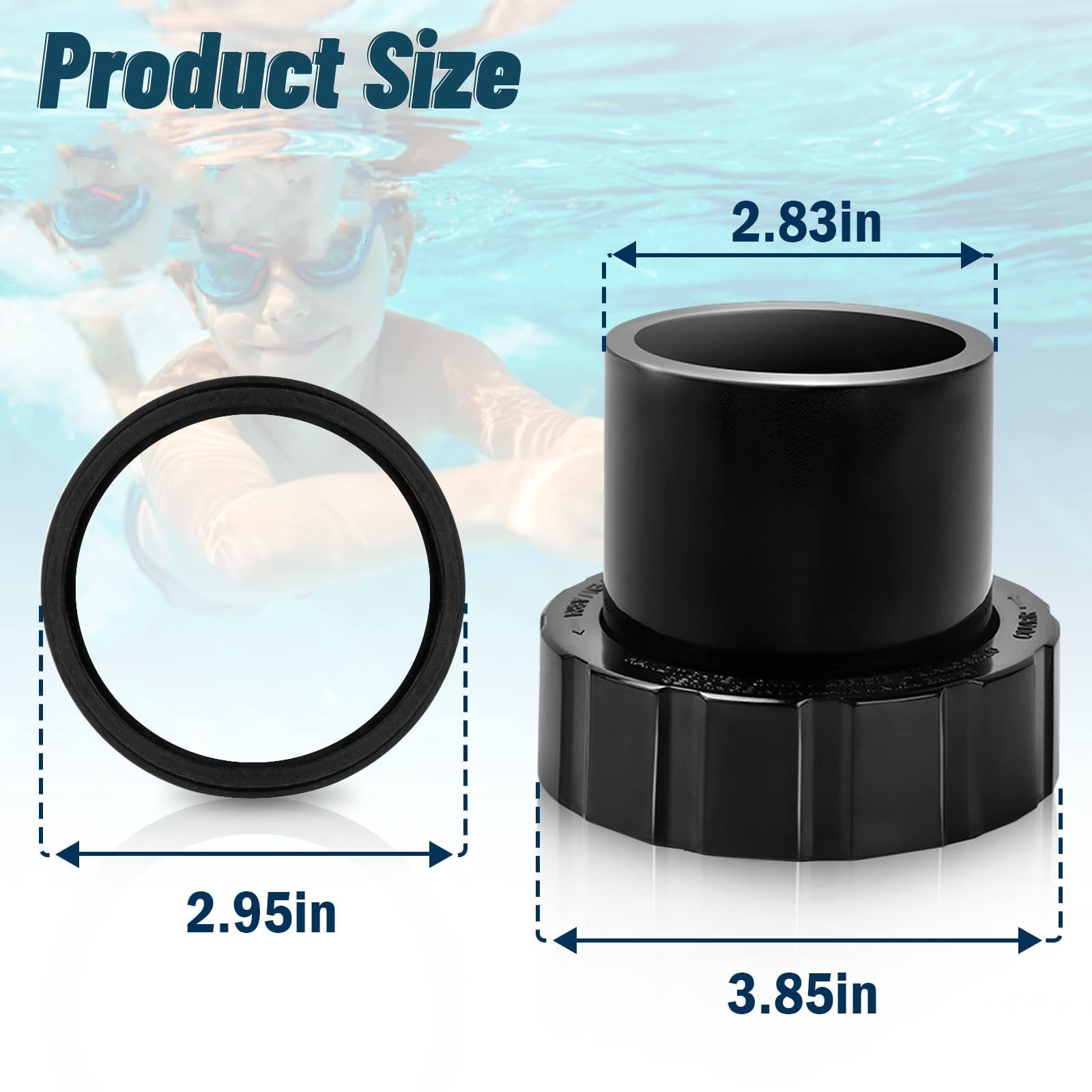 Union Connector Kit (2er Pack) Kompatibel Mit Hayward SPX3200UNKIT – Für Poolpumpen & Filter