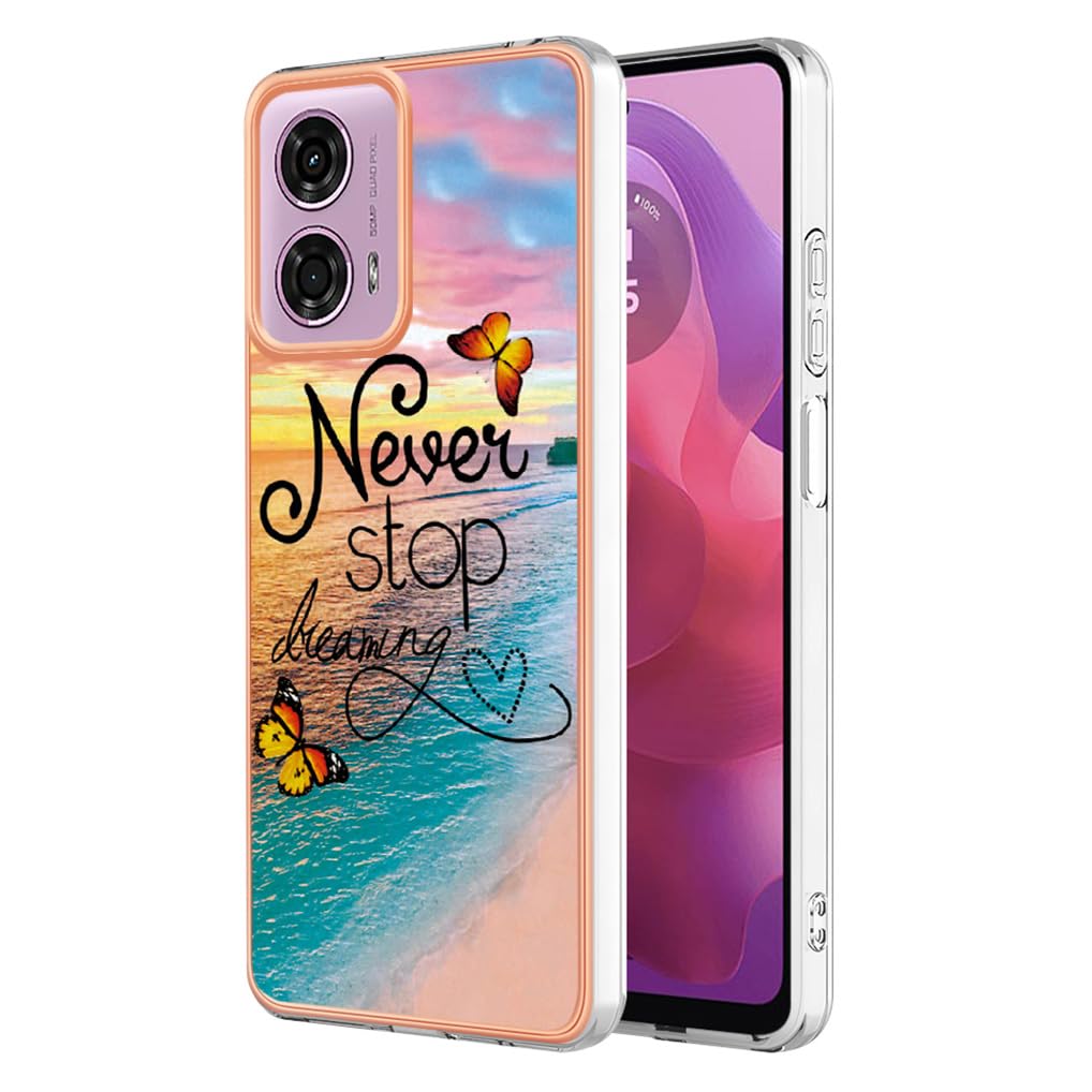 SEAHAI Hülle Für Motorola Moto E14/G04/G04S – Buntes Blumenmuster, Transparent & Stoßfest