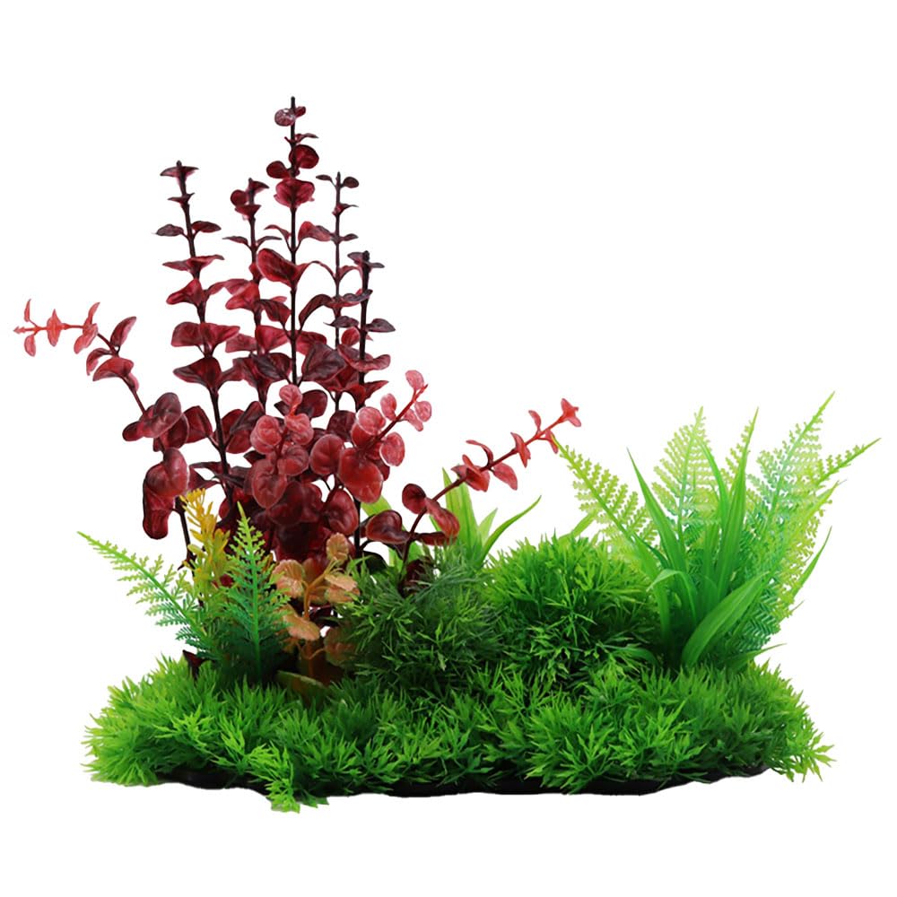 Swell Uk Red/Green Swell Round-Leaf Rotala & Fern Artificial Plant Aquarium Décor