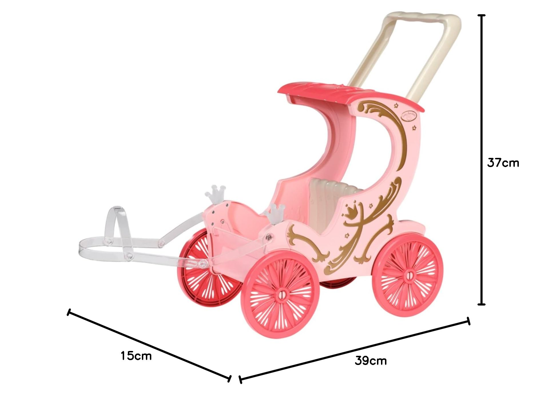 Baby Annabell Carrozza e Pony - per Bambole da 36 e 43 cm - La Carrozza Include Effetti di Luce, Maniglia/Imbracatura Rimovibile - Funziona con Pile - per Bambini e Bambine da 1 Anno in su