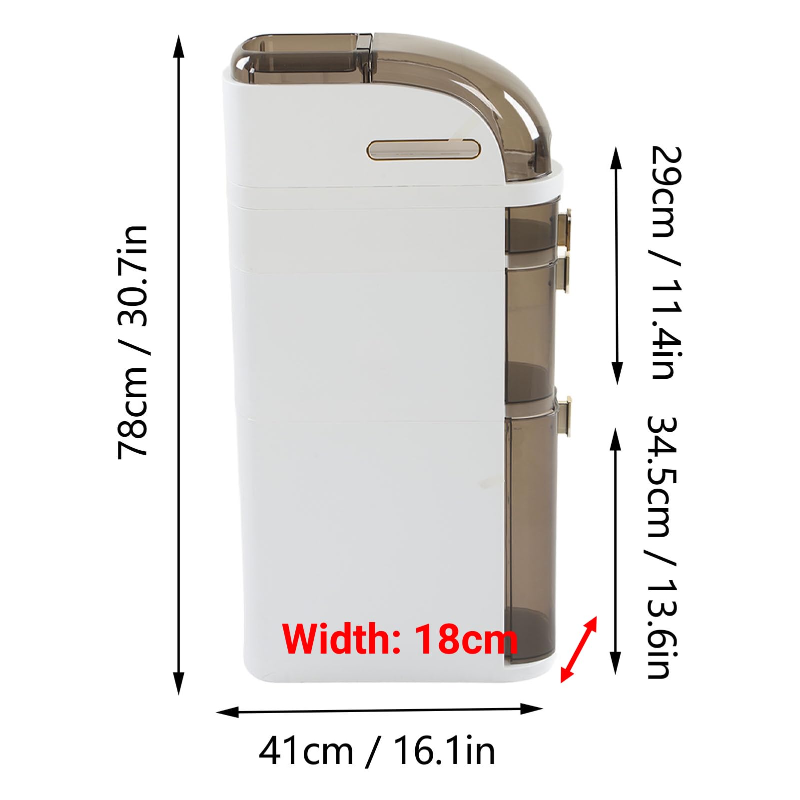 Schmaler Badezimmer-Aufbewahrungsschrank, schmaler Aufbewahrungsschrank, Kleiner schlanker rollender Aufbewahrungswagen, Toiletten-Organizer, Badezimmer, platzsparender (C)