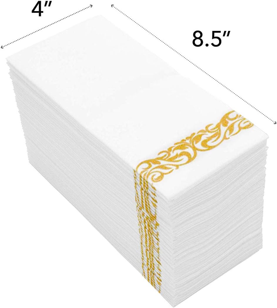 Up To 40% OFF Disposable Hand Towels and Decorative Bathroom Napkins with Floral Trim Perfect for Holidays, Dinners, Parties, Weddings, Catering Events, and Everyday Use, 100 Count, Gold Limited Discount Disposable Hand Towels and Decorative Bathroom Napkins with Floral Trim Perfect for Holidays, Dinners, Parties, Weddings, Catering Events, and Everyday Use, 100 Count, Gold