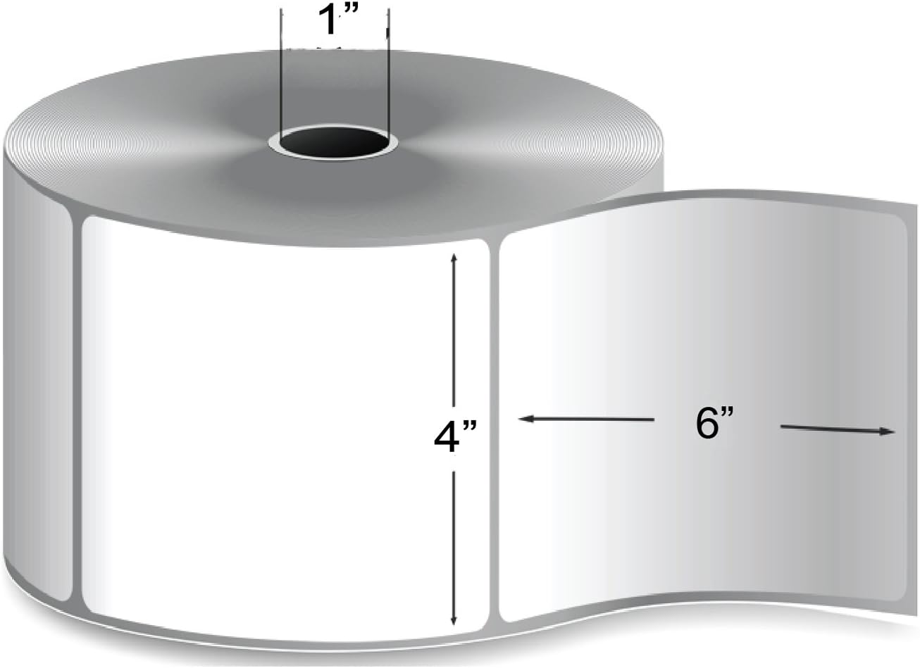 PSBM Direct Thermal Labels, 4x6 Inch, 16 Rolls, 250 Labels/Roll, 1 Inch Core