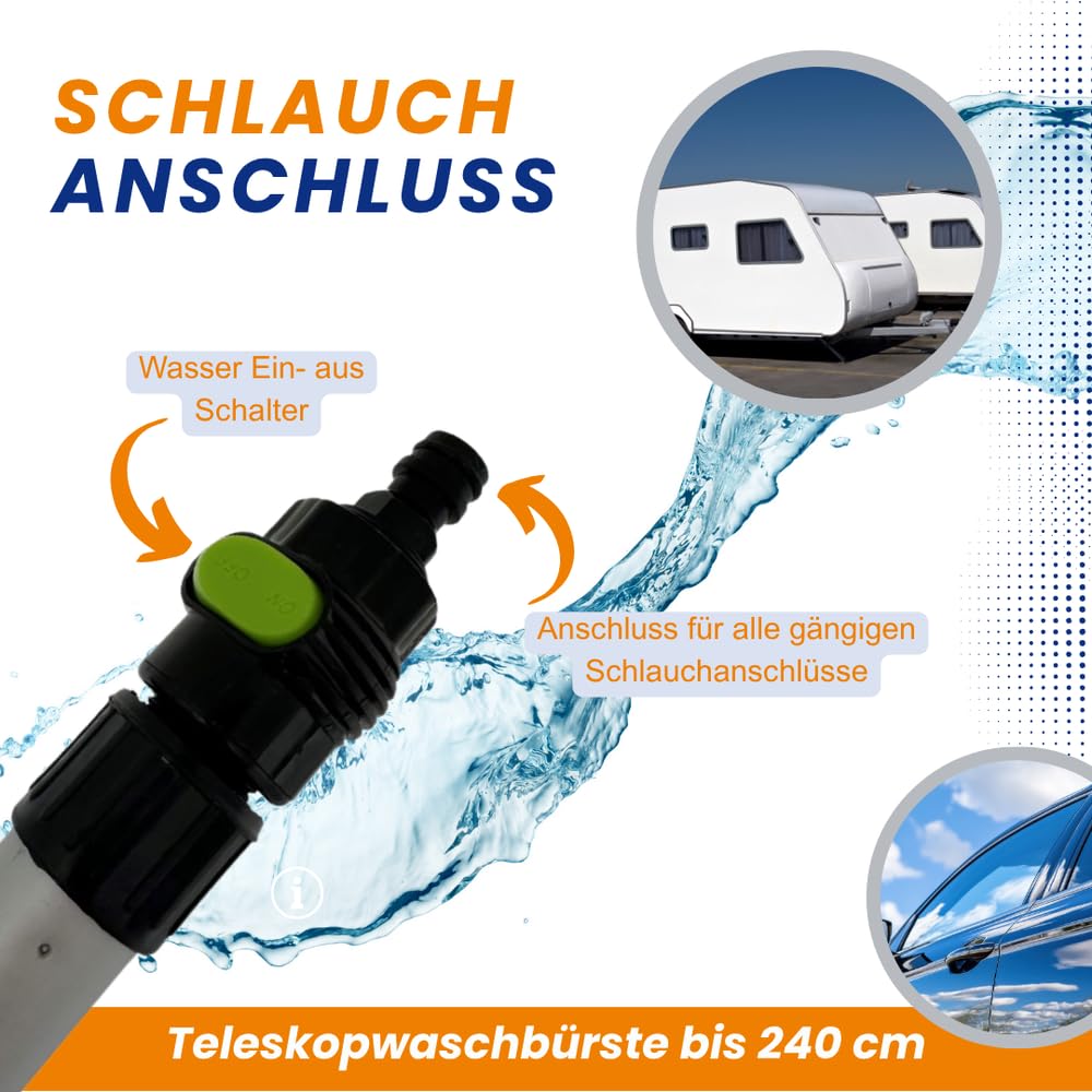 Richter Chemie Bootsreiniger Set XL – 5L Boot & Yacht Reiniger Konzentrat | inkl. Teleskop Waschbürste 240 cm, Drucksprüher, Mikrofasertuch & Schwamm, Außenreinigung für Boot, Yacht, Jetski, Wohnboot